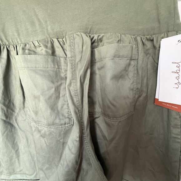 Ingrid & Isabel Full Belly Maternity Cargo Lightweight Jogger XS NWT Green - Picture 10 of 13